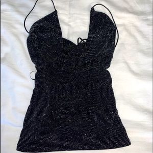 Black shimmery top